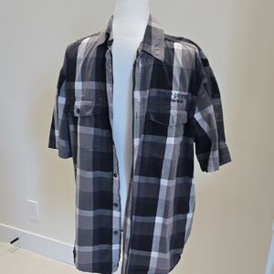 Harley-Davidson Black and Gray Checkered Shirt